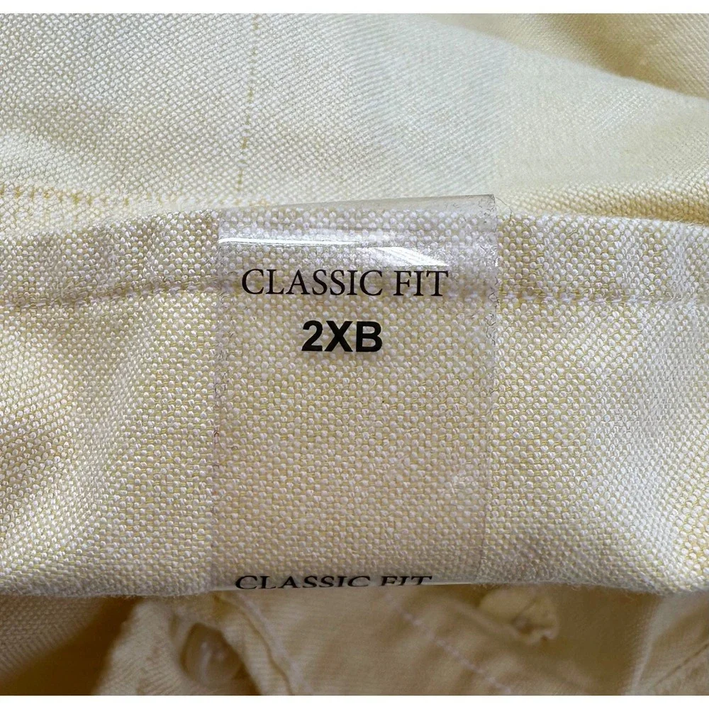 POLO Ralph Lauren Button Down Shirt Yellow Short Sleeve Oxford Men's 2X Big NWT